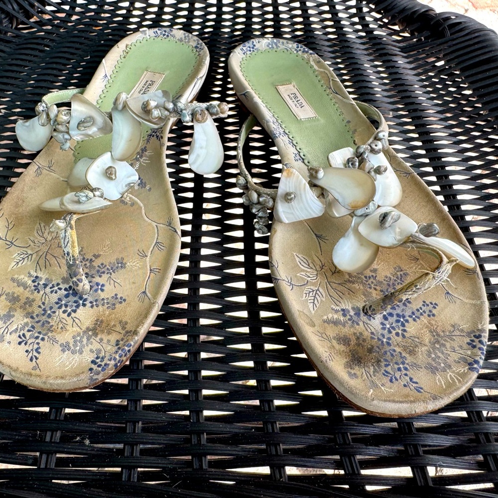 Prada Shell Sandals